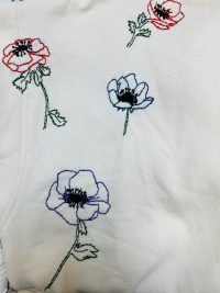 Anémone-  brodé main - Taille XXS et M (2 coloris)